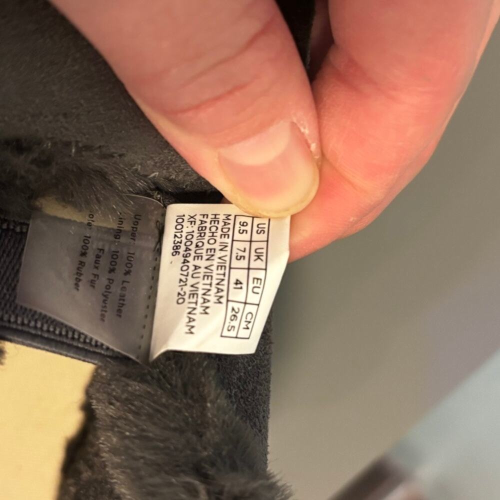 TOMS Paxton Boots Women's Size 9.5 Gray Suede Faux Fur Slip On Ankle Shoes - Picture 6 of 8